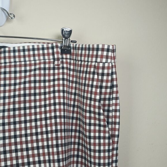 NWT Theory Treeca 4 Ivory Multi Rye Portland Chino Cropped Pant 16 Preppy - Picture 6 of 12